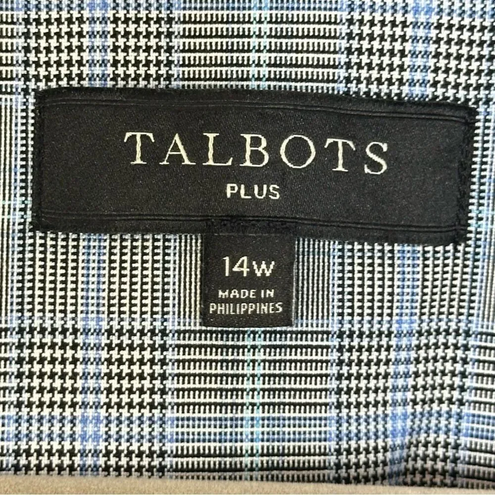 Talbots Springtime Plaid Blue Two Button Blazer | Size 14W